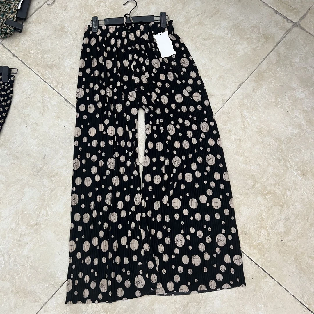 百褶花色薄款阔腿裤抖抖裤