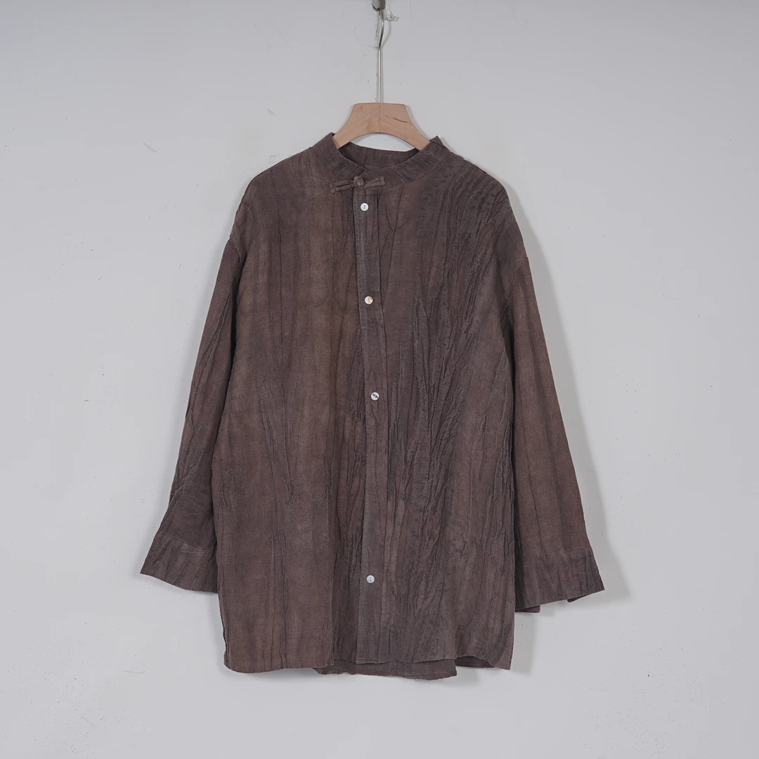 【蓉哥出品】设计款亚麻炒色上衣8487