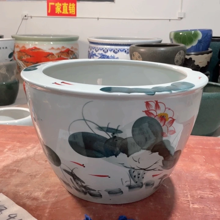 缸直径52厘米高度35cm手绘，全品