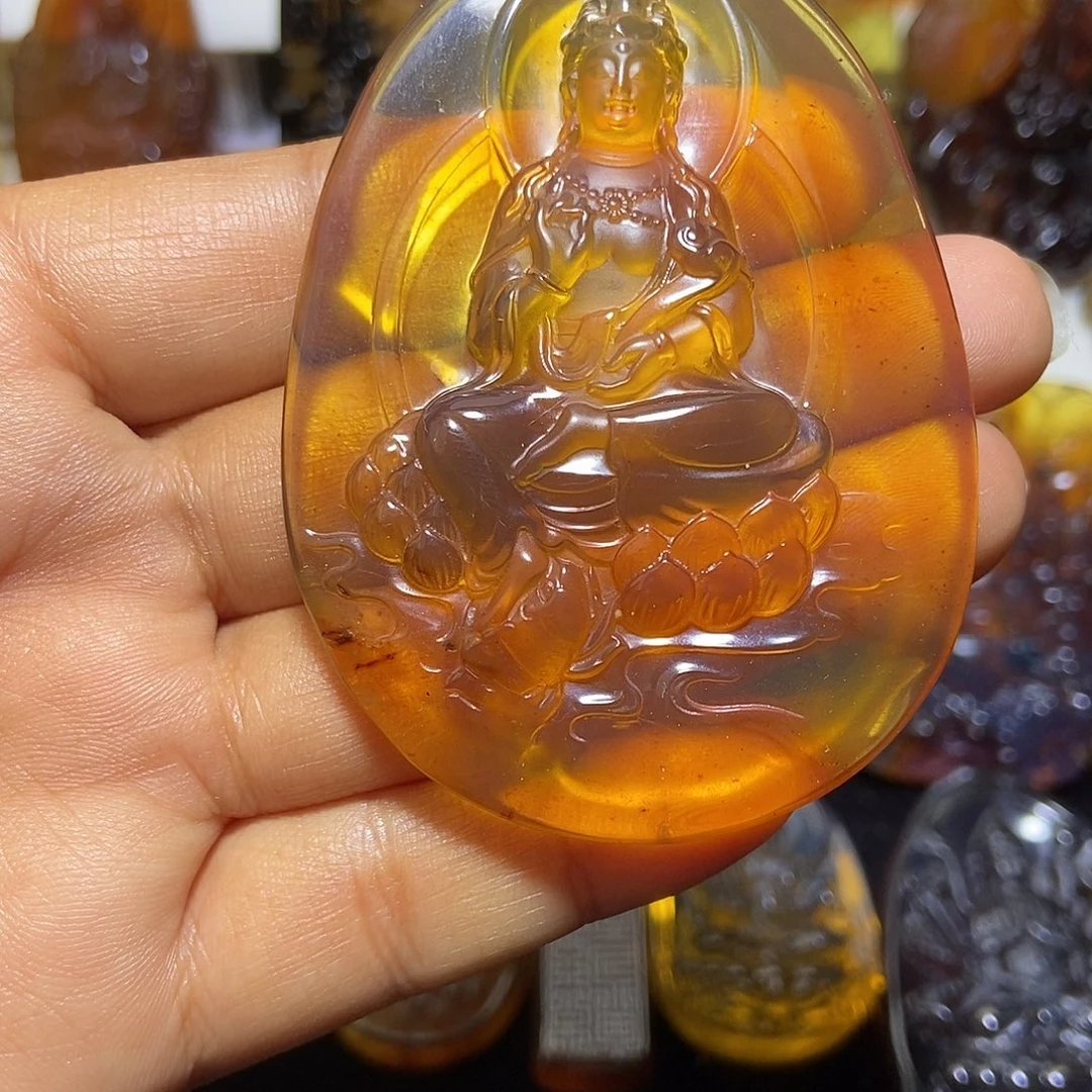 琥珀未镶嵌颈饰缅甸天然琥珀吊坠