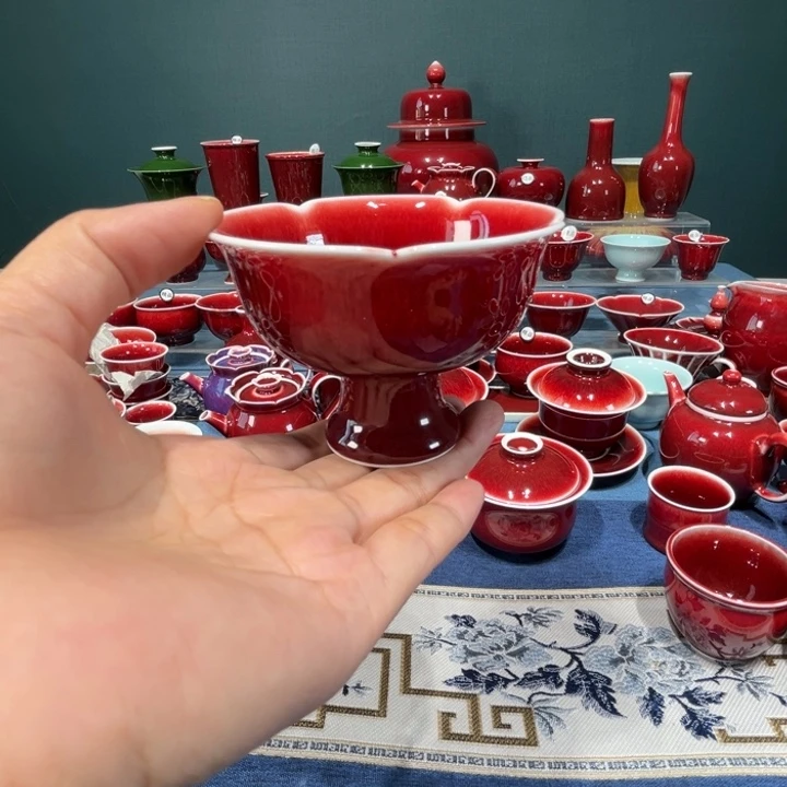景德镇浅行窑花口杯