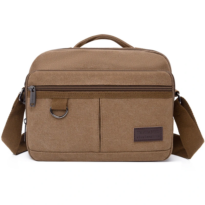 挎包包休闲拼接拉链耐磨复古男士包包韩版布包多功能
