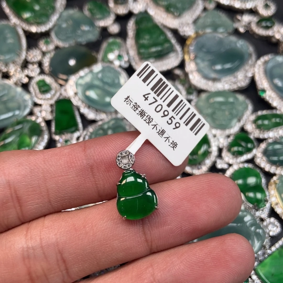 翡翠银S925镶嵌吊坠(不含链)
