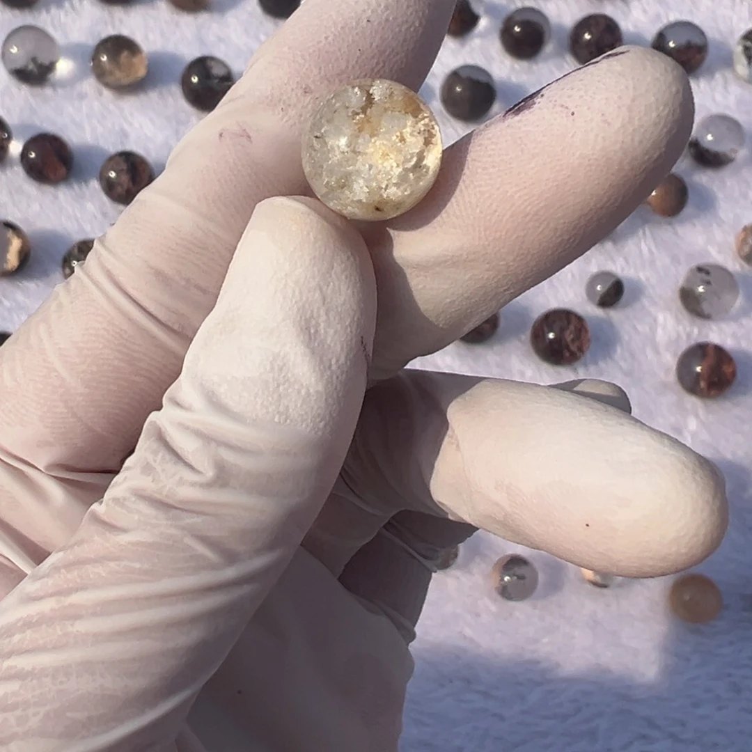 水晶白幽单珠12mm打孔定制不退换未镶嵌R****n