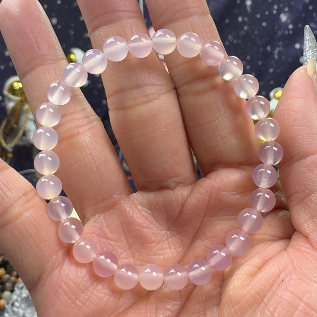 玛瑙/玉髓手串未镶嵌粉玉髓手串