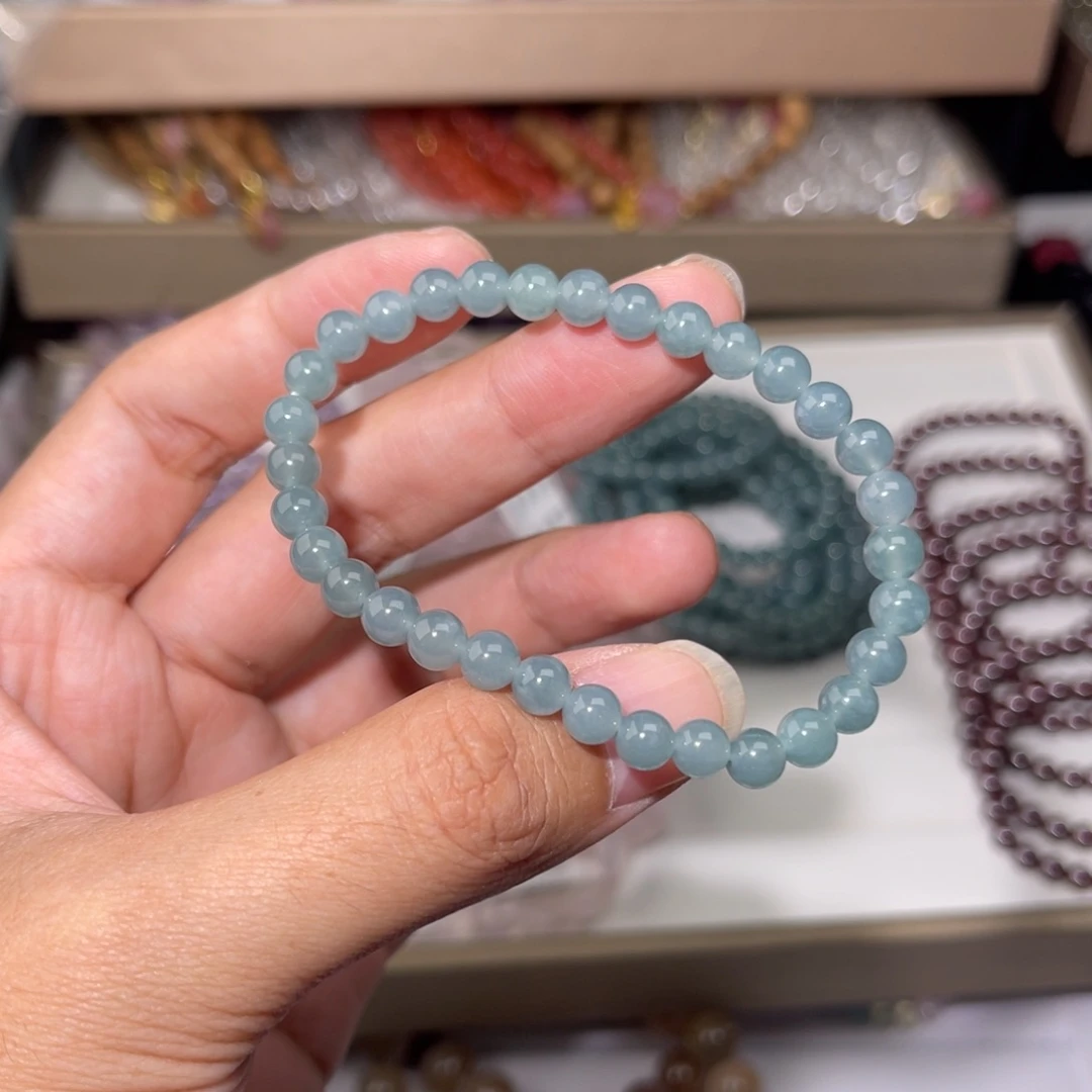 水晶手链未镶嵌蓝翡021