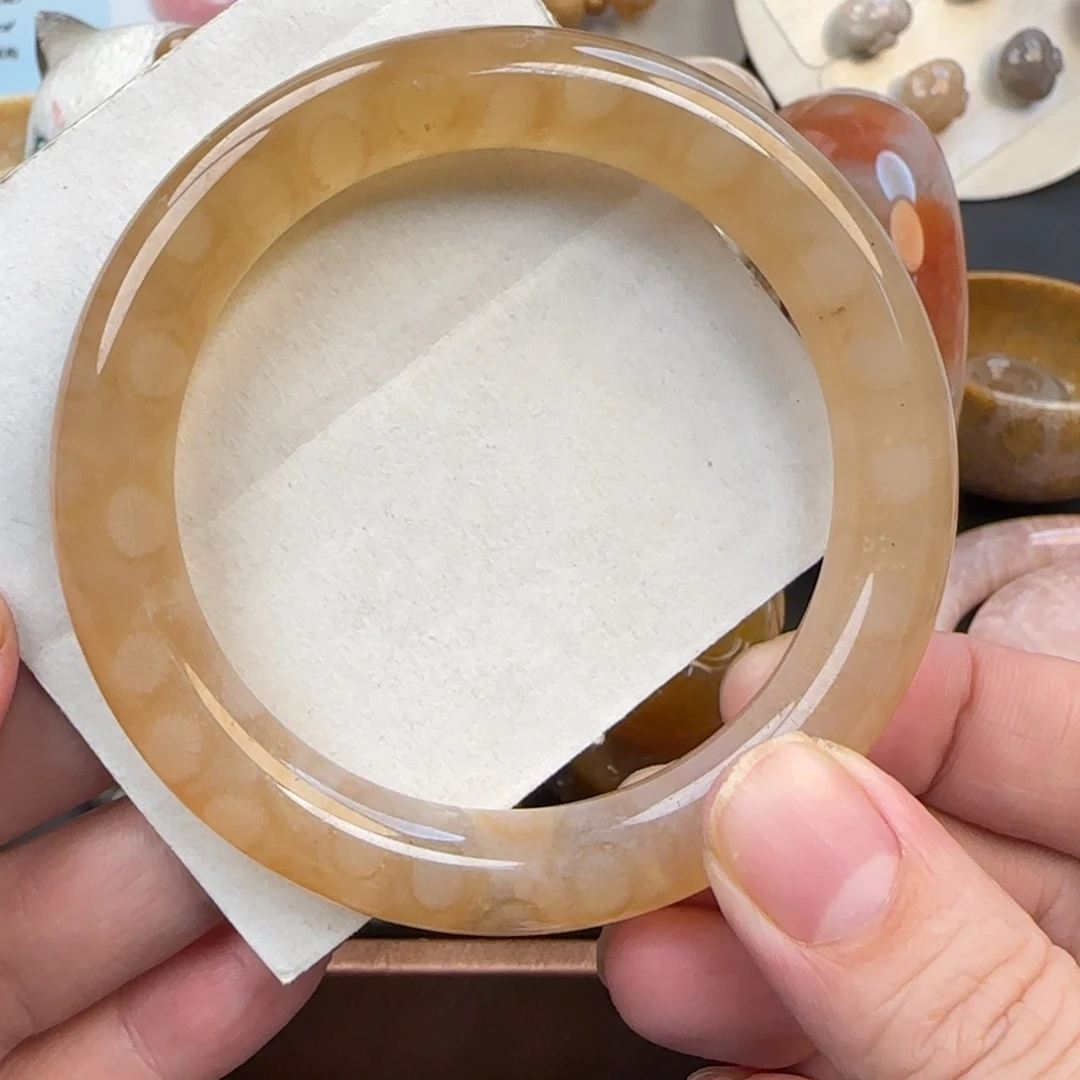 硅化珊瑚（珊瑚玉）未镶嵌手镯58-59圈