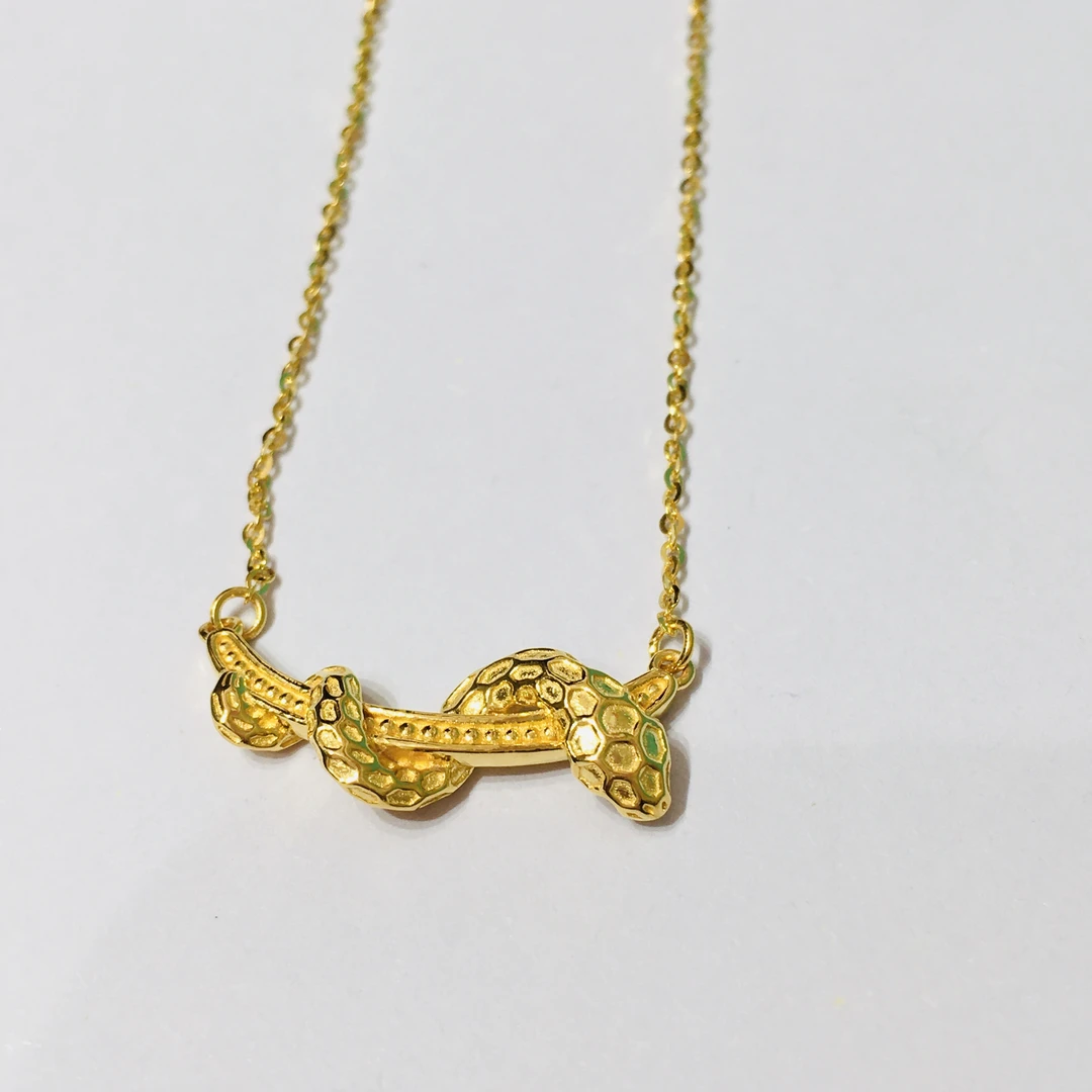黄金足金999生肖金蛇项链时尚轻奢中古