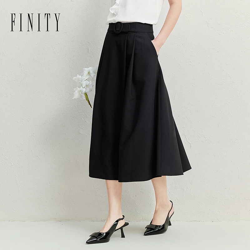 FINITY 半身裙显瘦气质高腰时尚休闲夏季中长款 F21Y4A29Q3