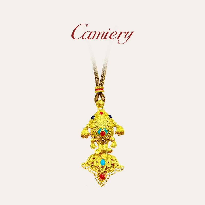 【现货48h发】CAMIERY新中式轻奢逐浪金鳞鱼吊坠Y