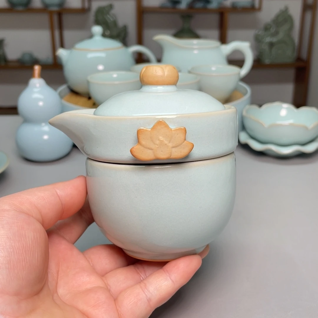 瓷旅行套装一壶一杯带旅行包