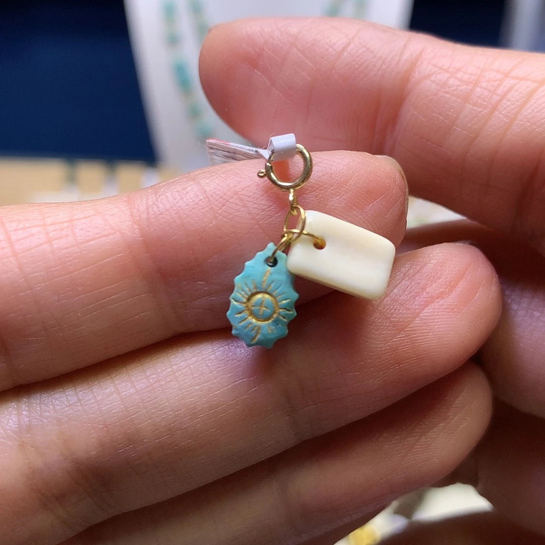 绿松石18K金镶嵌滴流