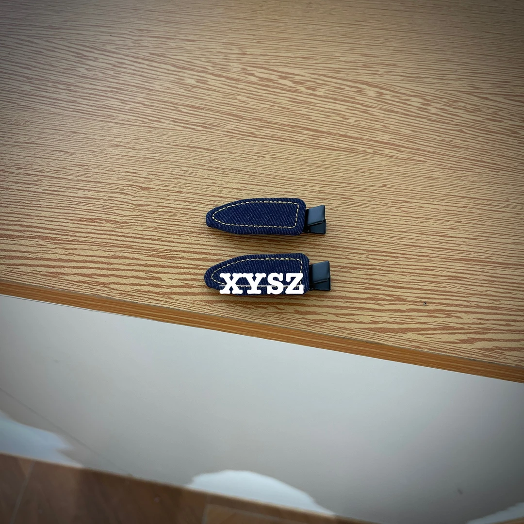 牛仔小鸭嘴夹原创设计一字夹少女风简约女发夹手工气质复古时尚