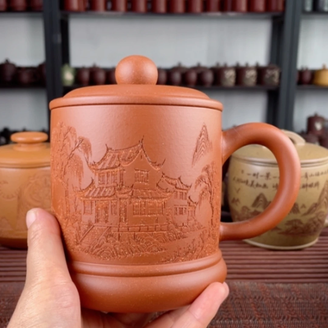 【闪购商品】茶杯紫砂宜兴原矿紫砂盖杯