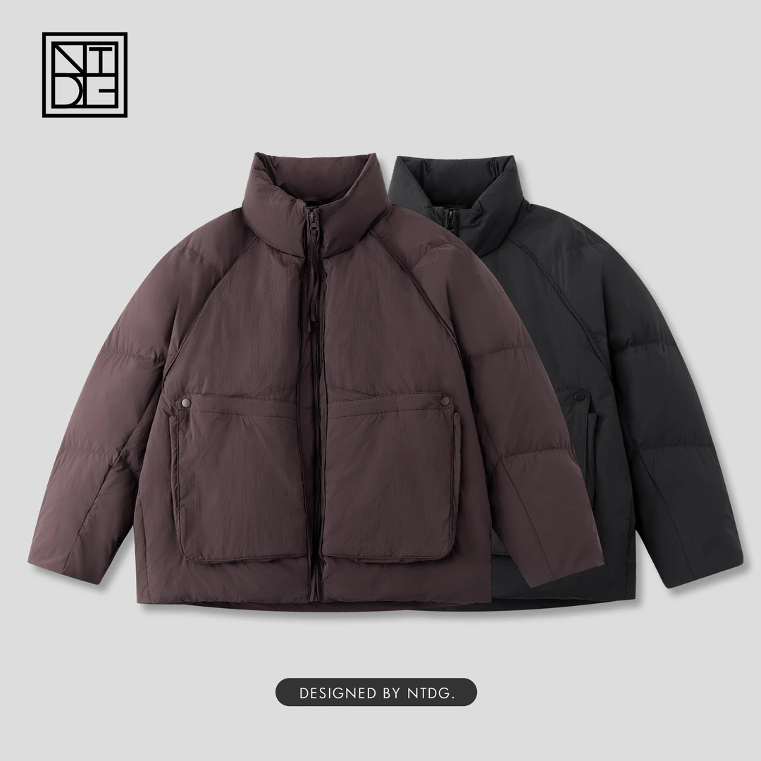 冬季设计师款立领肌理感简约时尚羽绒服男8821