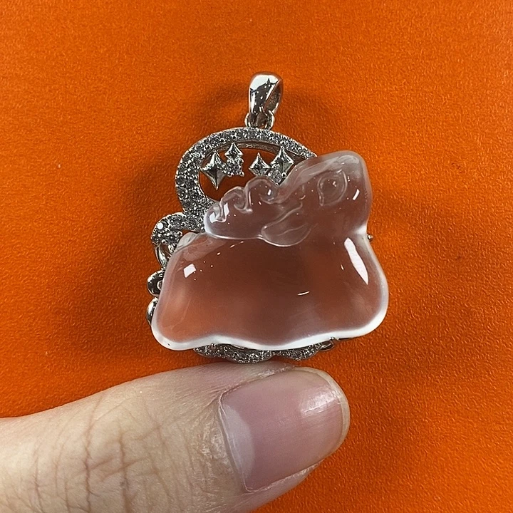 石英质玉银S925镶嵌颈饰