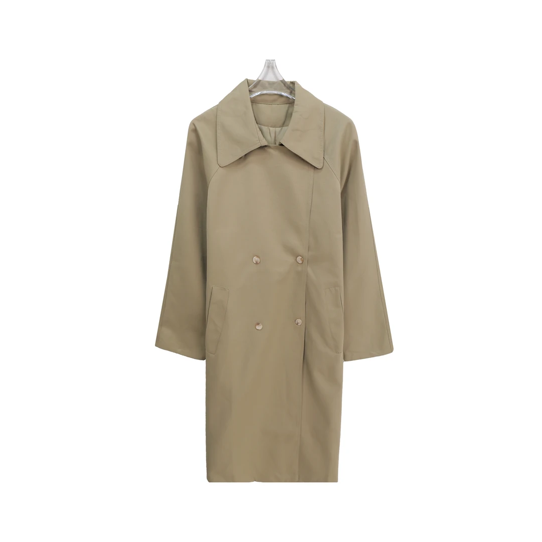 高智英伦风经典气质双排扣中长款风衣C18014