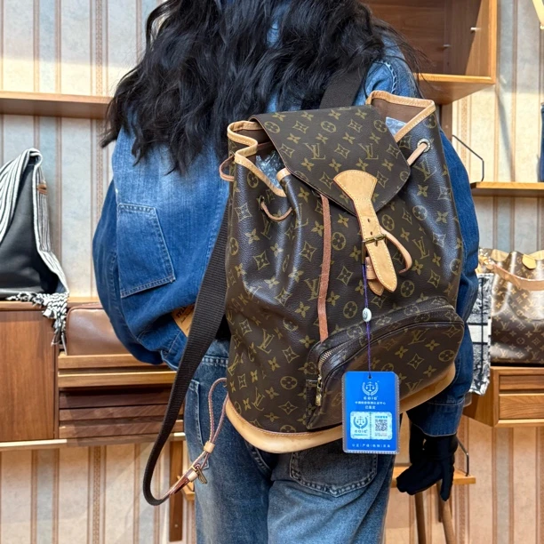 90新 LV Vintage 1998年老花大号双肩包/H0009043