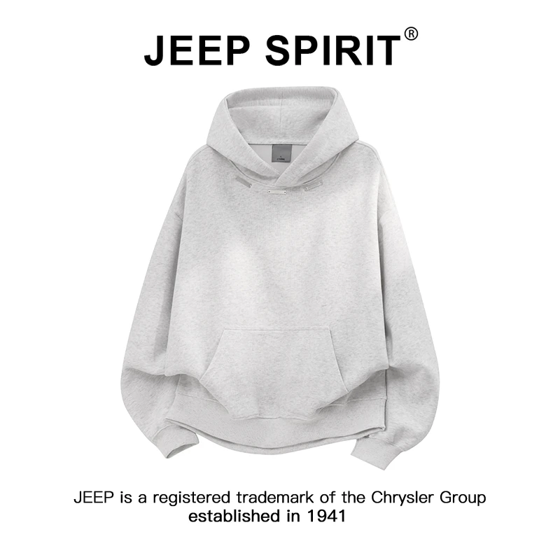 JEEPSPIRIT吉普美式重磅连帽卫衣男秋冬潮牌运动休闲外套打底上衣