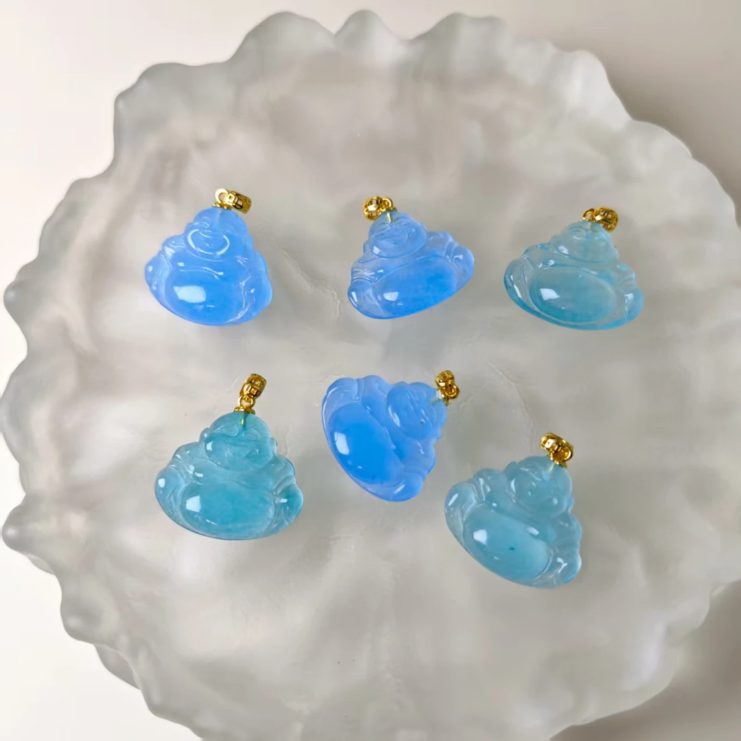 海蓝之谜大肚佛吊坠-多样性发其一-y2337