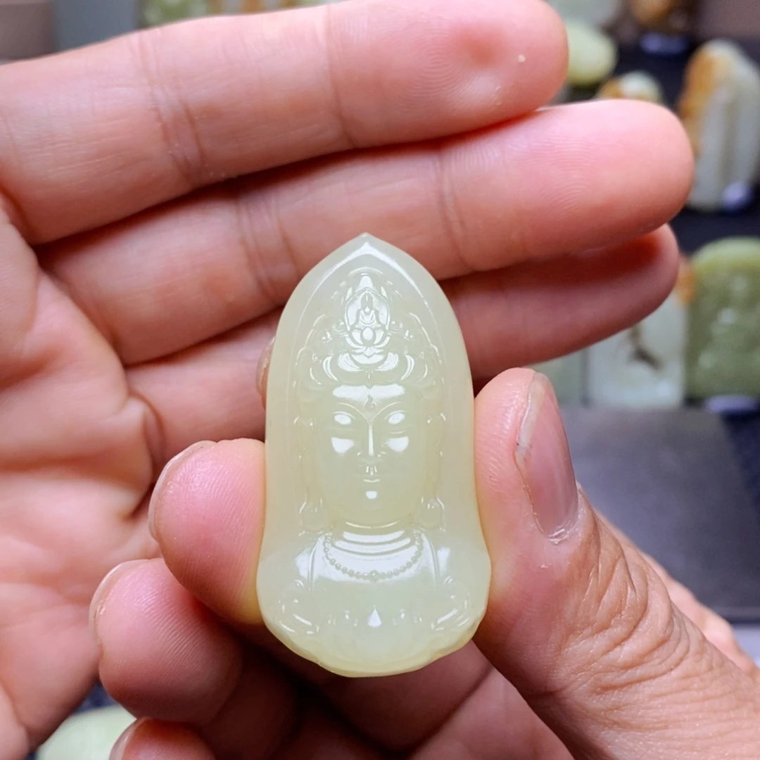 和田玉未镶嵌吊坠(不含链)