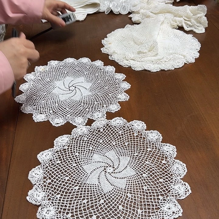 毛绒亚麻棉034-2个30厘米圆