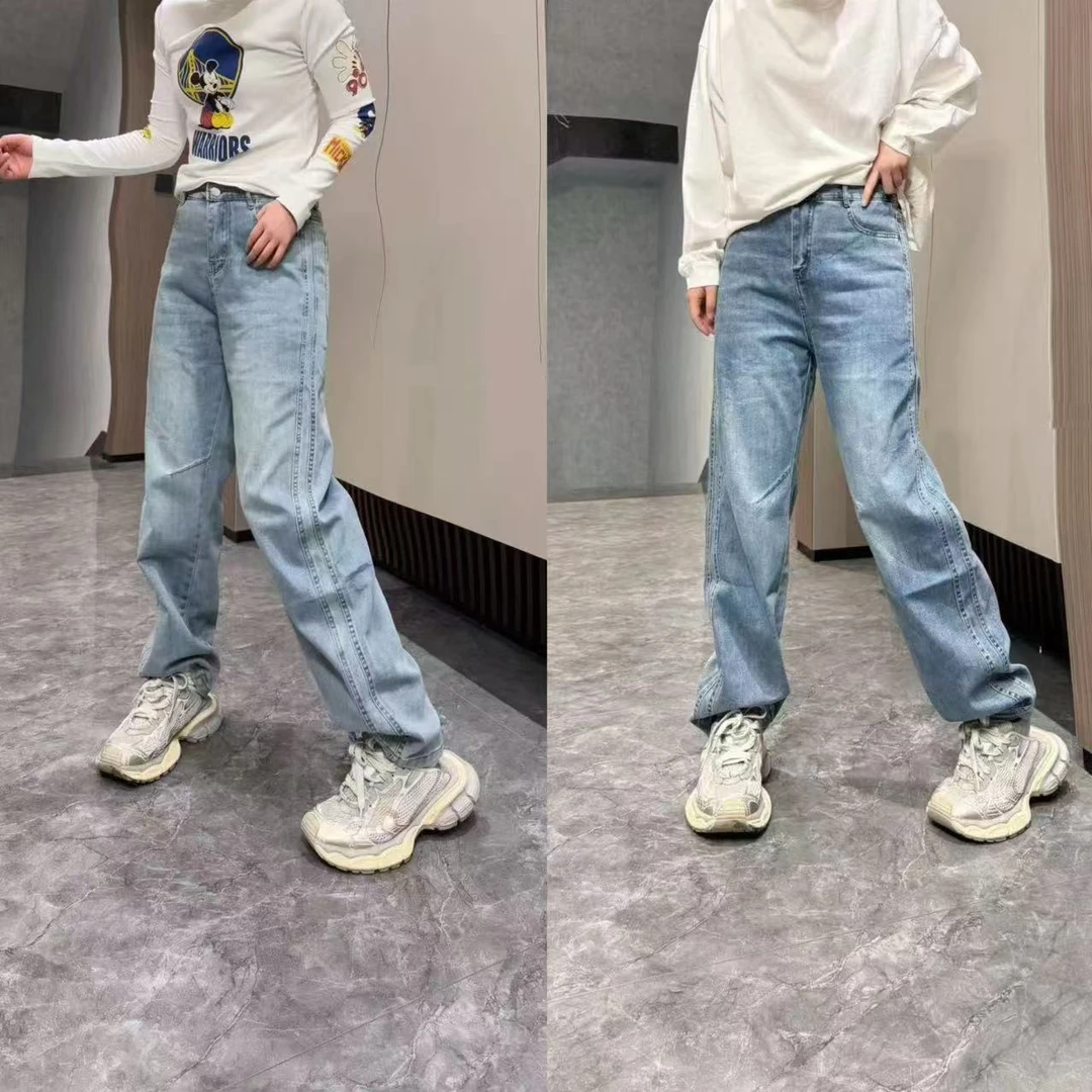 宁宁怒推 修容窄版弯刀阔腿裤（裤长106左右）