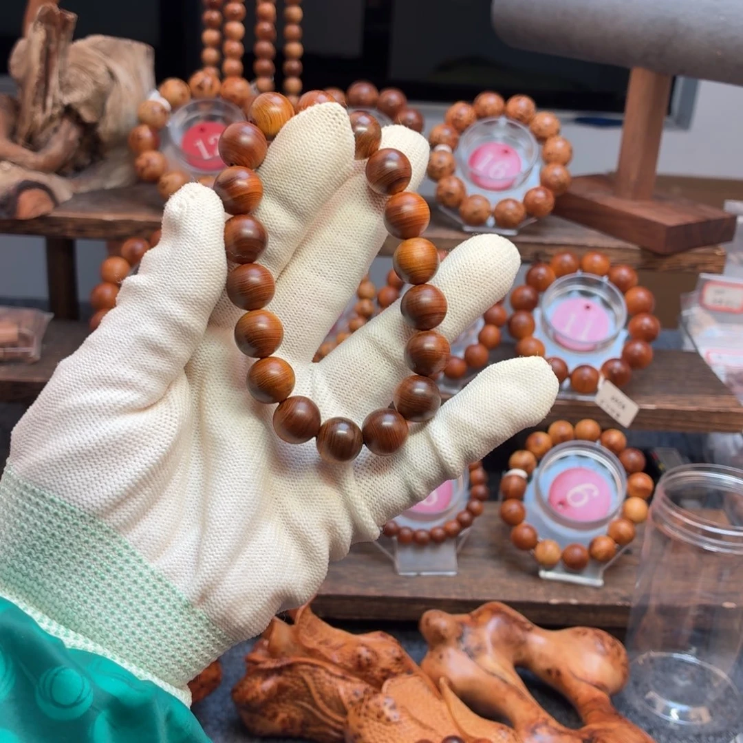 孙***面柏木（崖柏）手串/手链12黑油蚕丝纹