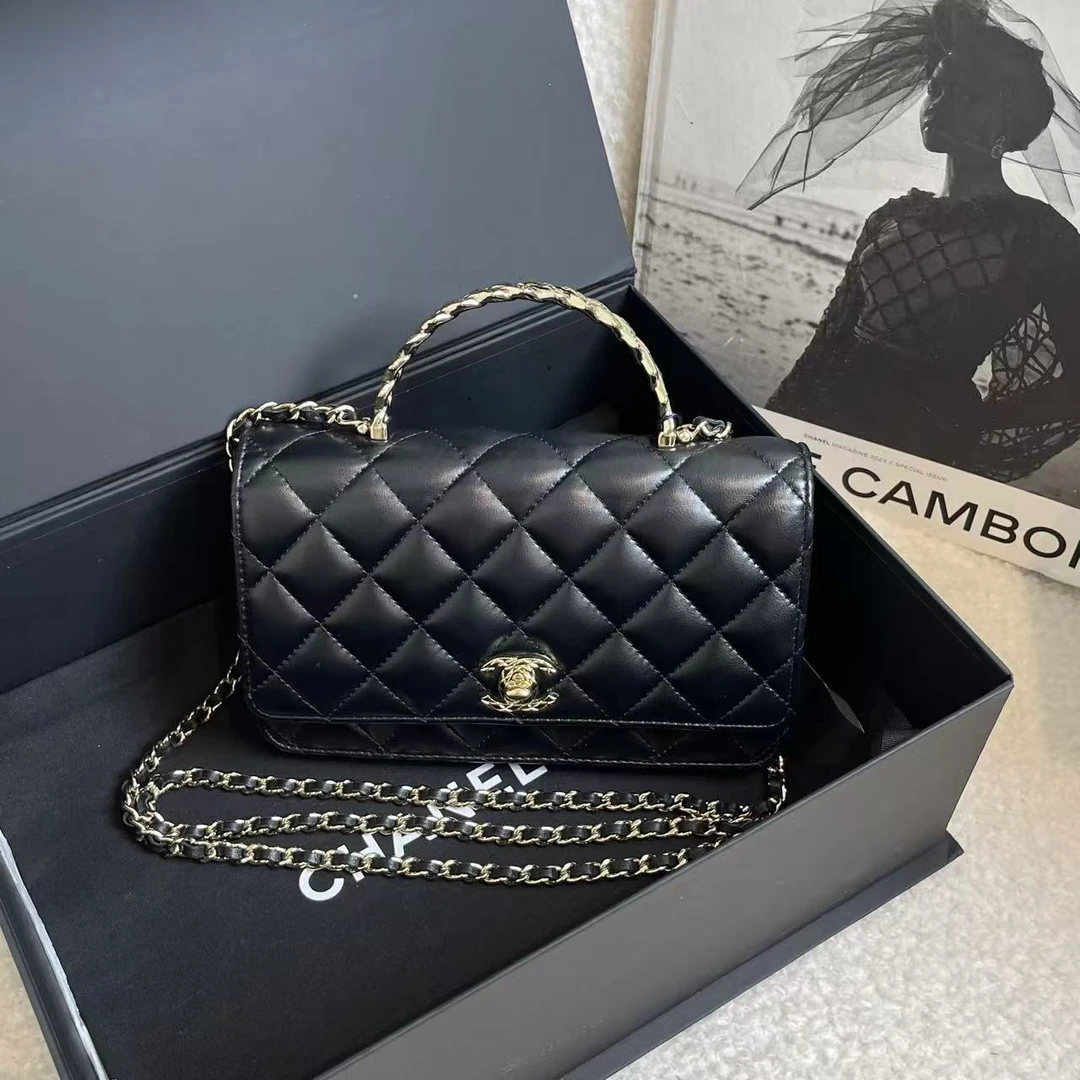 99新 Chanel/香奈儿 黑金手柄woc /59715619/代卖服务/12期免息