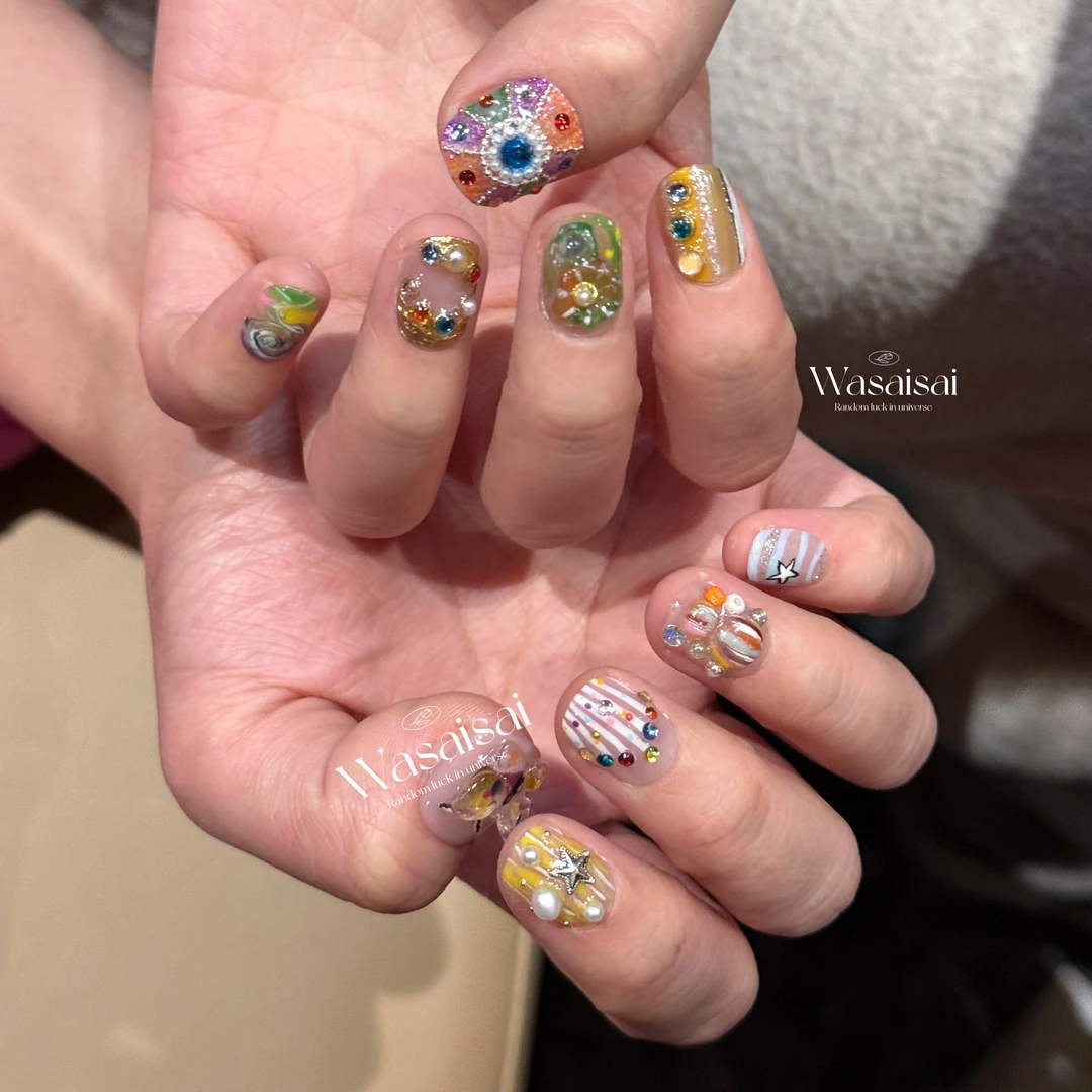 【糖果系】现货 哇噻噻轻奢纯手工美甲高级气质定制穿戴甲显白