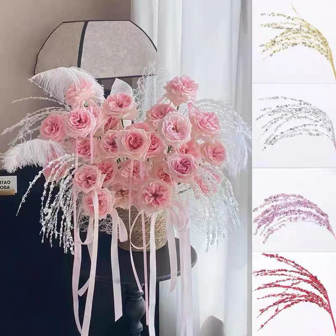 火树银花插枝烟花棒烟柳亮片点缀年宵花配饰diy材料