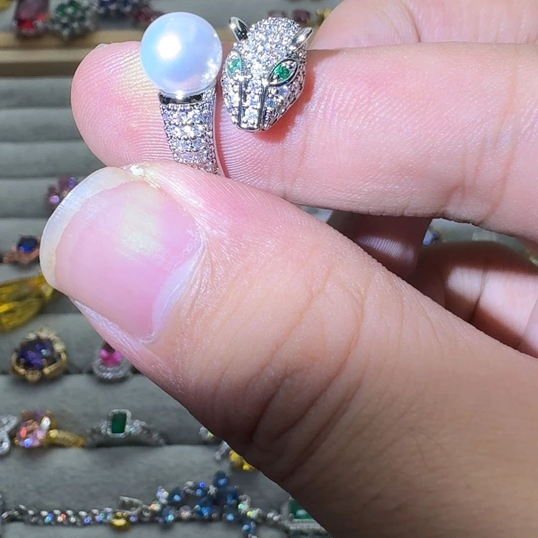 戒指银S925镶嵌水晶