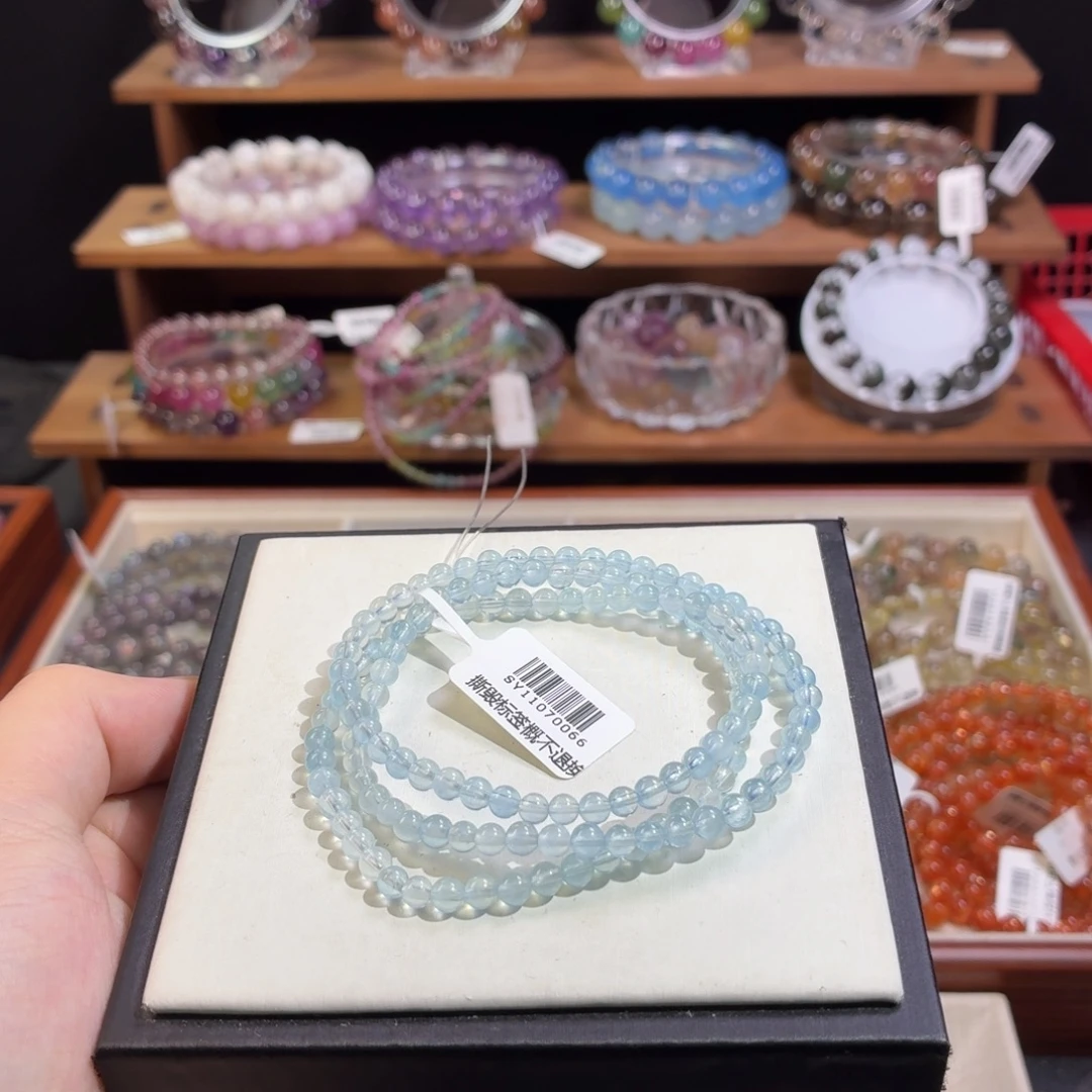 水晶手串未镶嵌海蓝宝