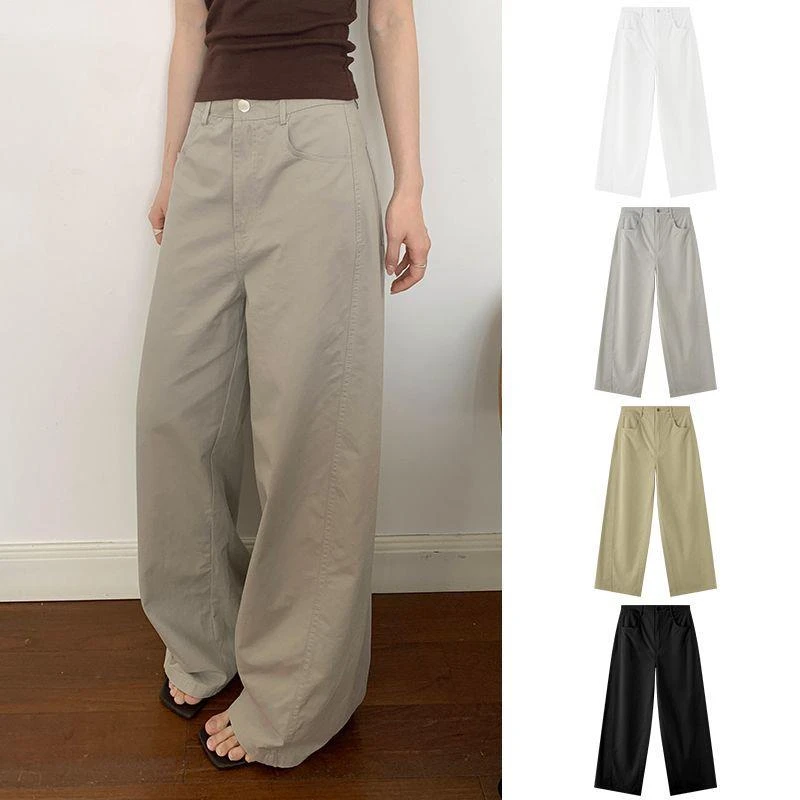 复古新款显瘦香蕉镰刀裤子显瘦百搭休闲裤阔腿裤夏纯欲慵懒风女装