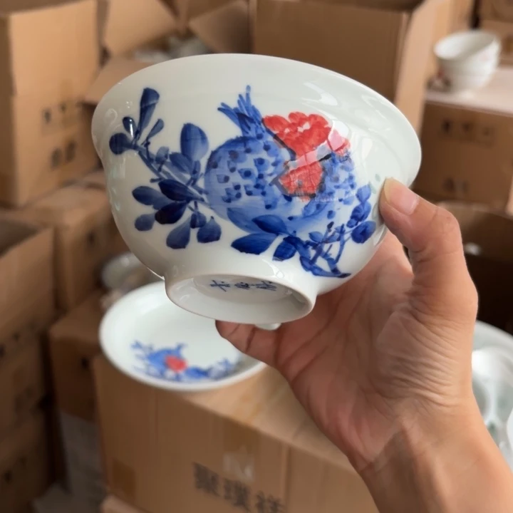 玉瓷景德镇陶瓷米饭碗两只