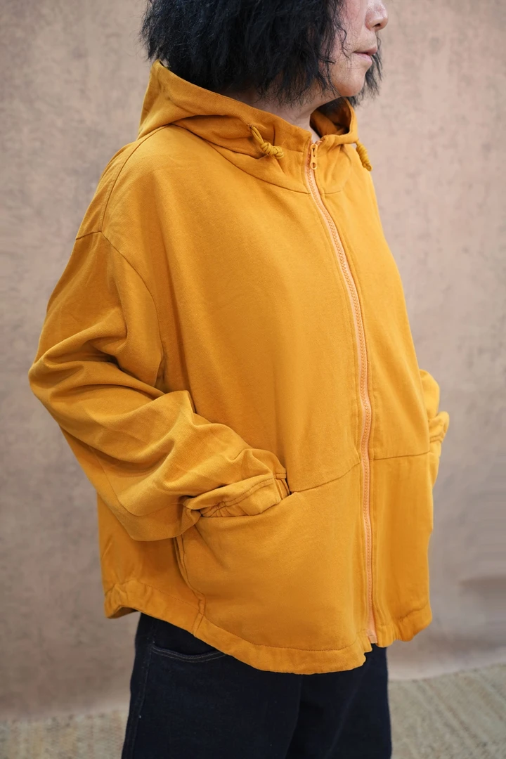 早秋新款微胖mm韩版复古慵懒感连帽拉链宽松休闲遮肉外套女  2620