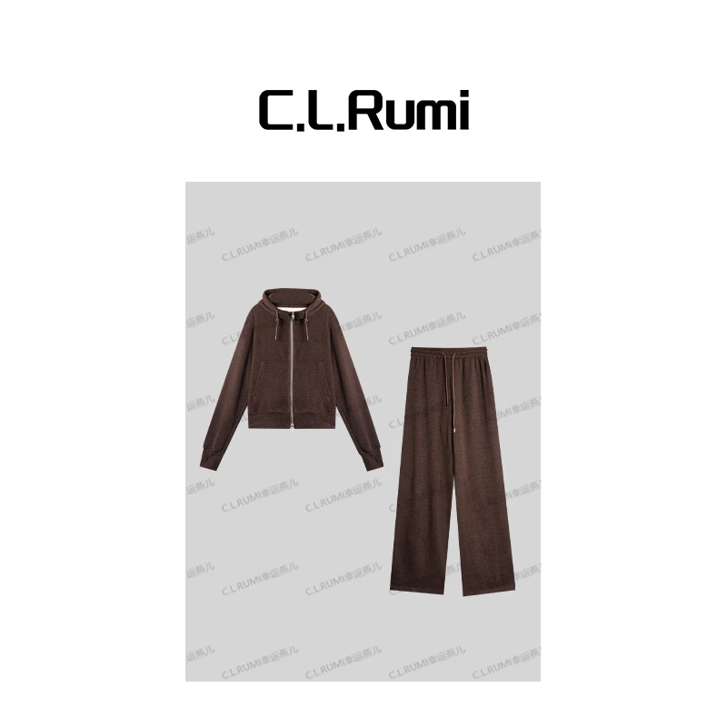 【Rumi精选】“奶皮绒”秋冬季显瘦软糯百搭宽松卫衣卫裤套装7219tz