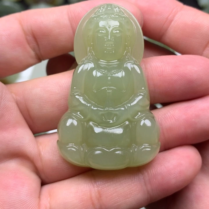 和田玉未镶嵌挂件健**一