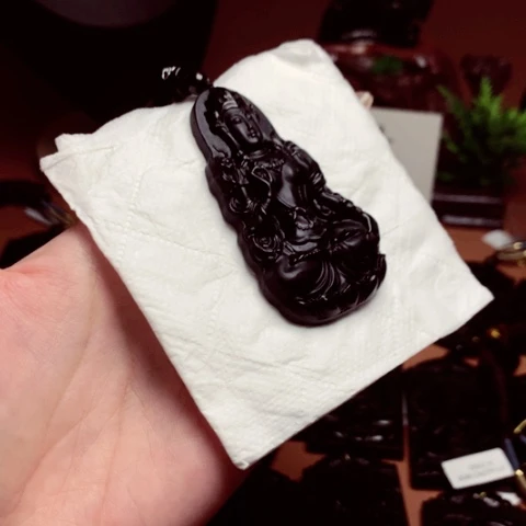 天然缅甸a货钢琴黑挂件