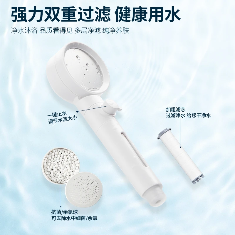 「展会直播价」卫浴强力双重净水增压花洒过滤器除氯美肤淋浴喷头