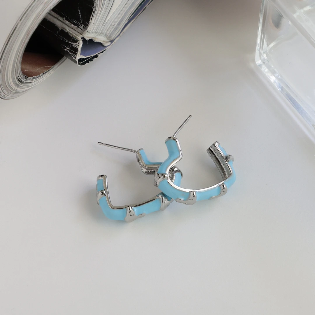 铜合金耳饰 1017快乐星球Baby蓝耳环