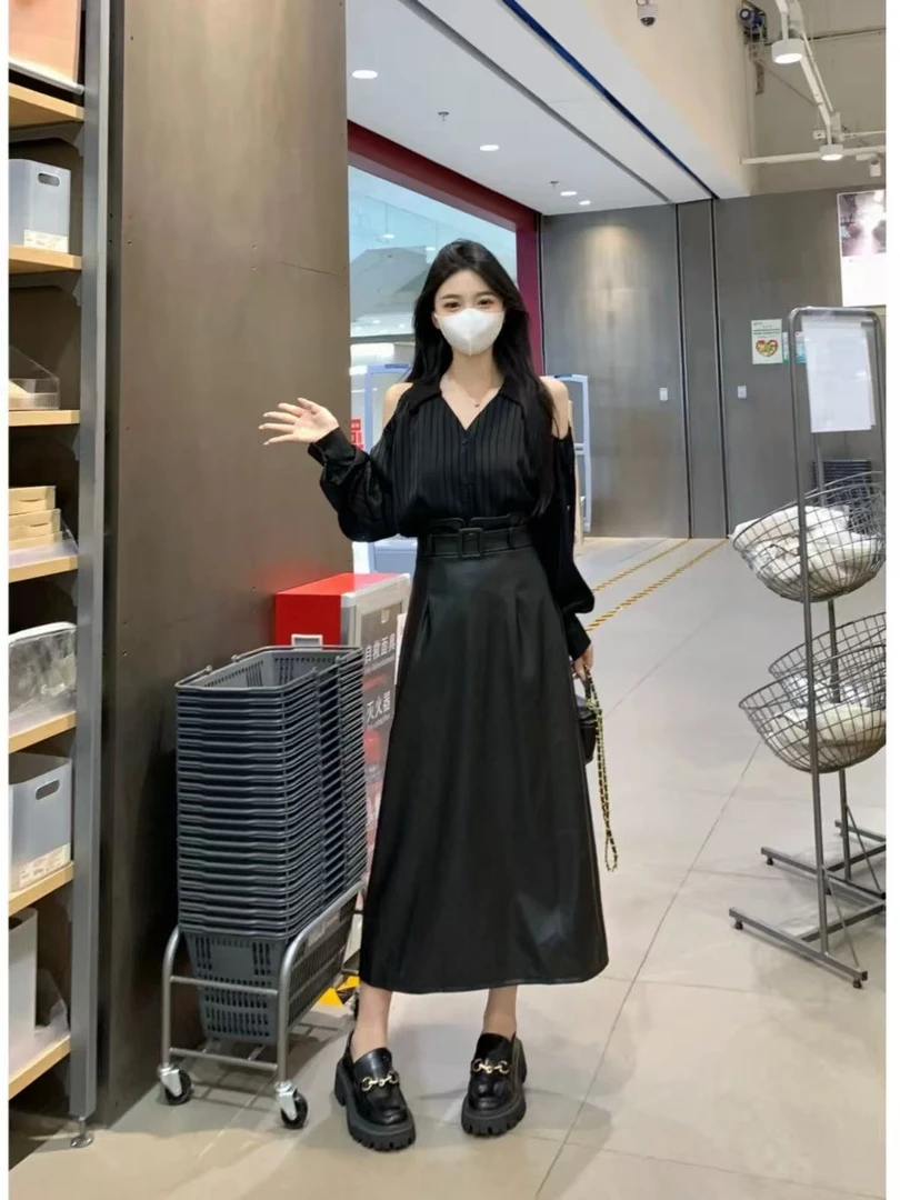初秋韩系穿搭两件套2025新款收腰显瘦韩风chic套装女