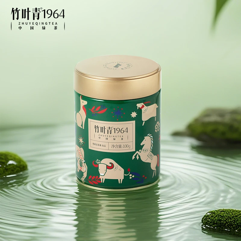 竹叶青1964峨眉高山绿茶一级卷曲型散茶大罐装100g