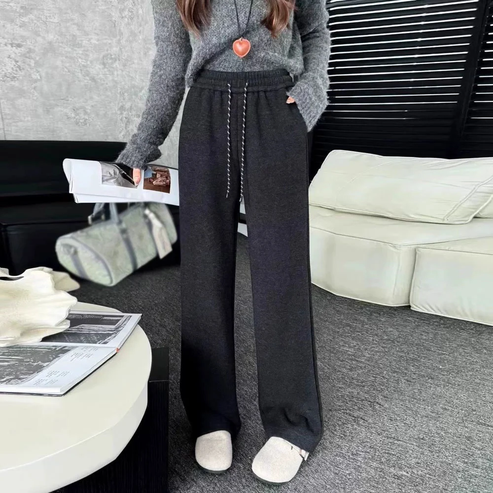 8328 冬季显瘦复合加绒加厚亲肤柔软糯米裤