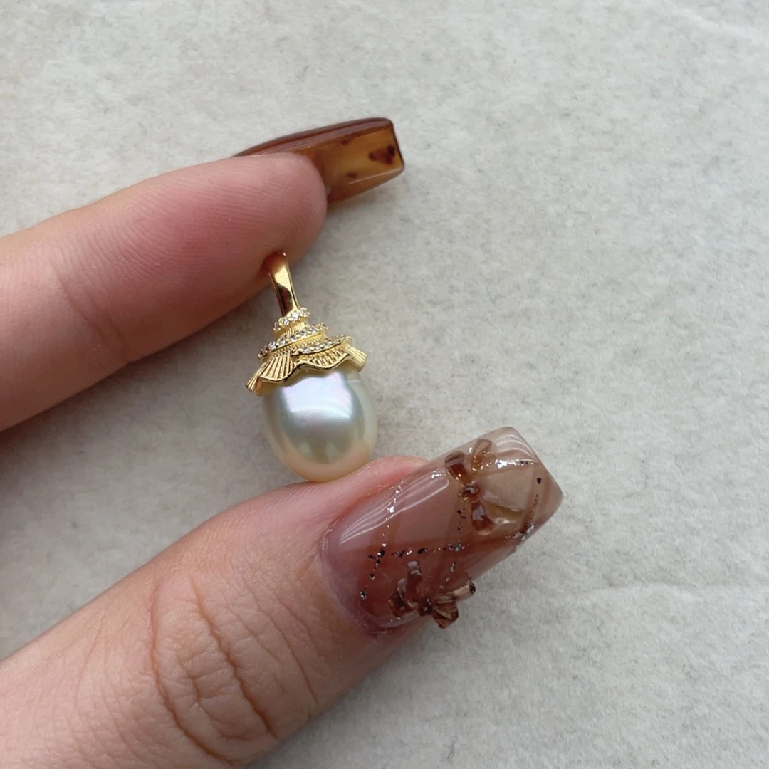 银S925镶嵌海水珍珠颈饰W151