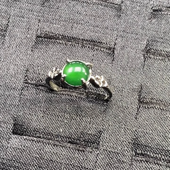 翡翠银S925镶嵌戒指