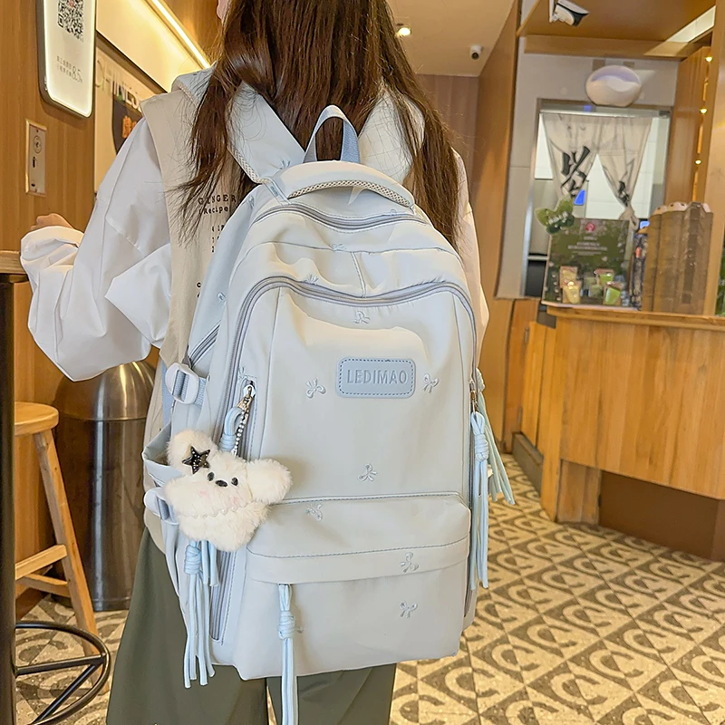 书包女生初中生韩版高中生小学生轻便减负背包高颜值ins风双肩包