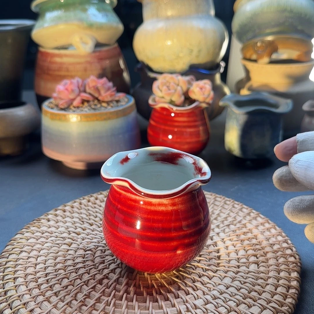 瓷片景德镇手工花盆