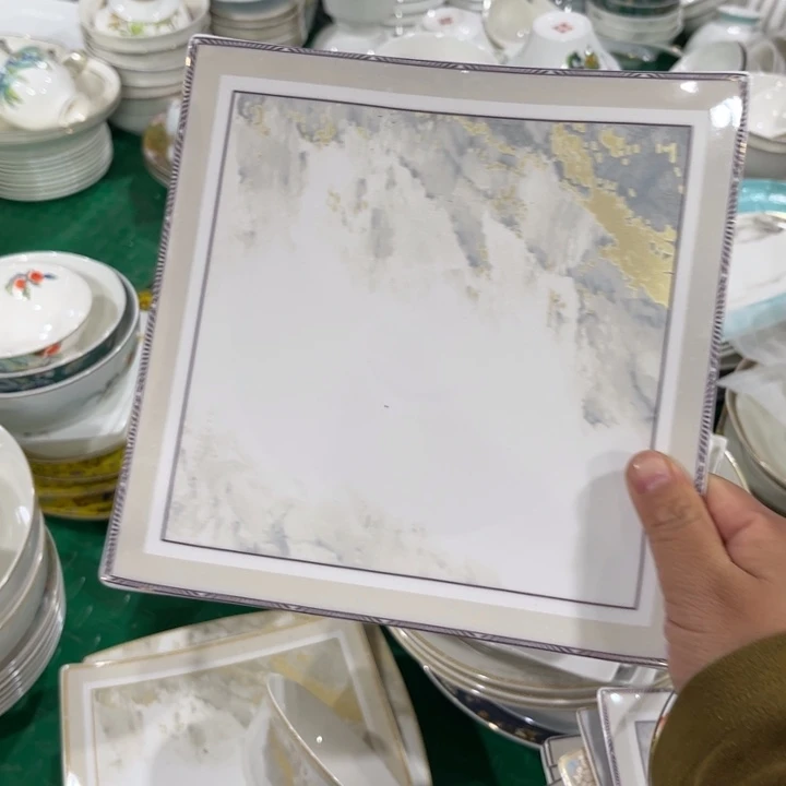 瓷片海岸八寸海派盘四个微瑕