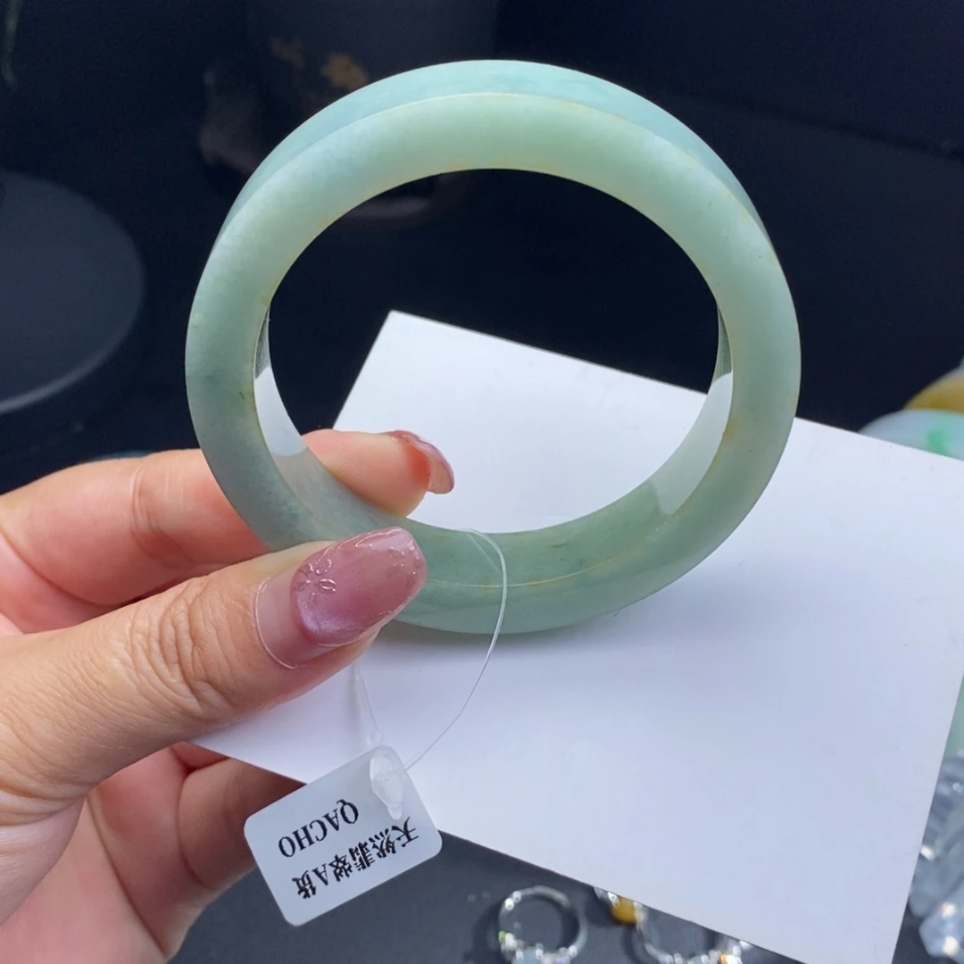 定制翡翠未镶嵌翡翠手镯57-59强推完整度高
